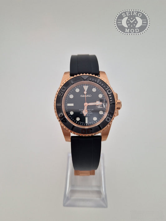 Yacht-Master mod in rose gold with black sports band